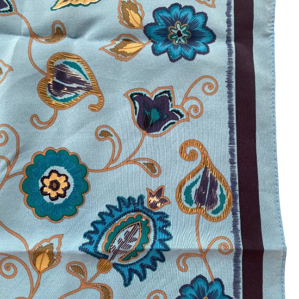 Adrienne Vittadini Floral Square Scarf Women's Retro Heritage Classic Boho - Picture 2 of 4